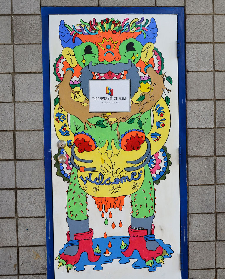 Color by: Luis Aspeitia | Illustration by: Daniel Trudeau Third Space Art Collective Entrance